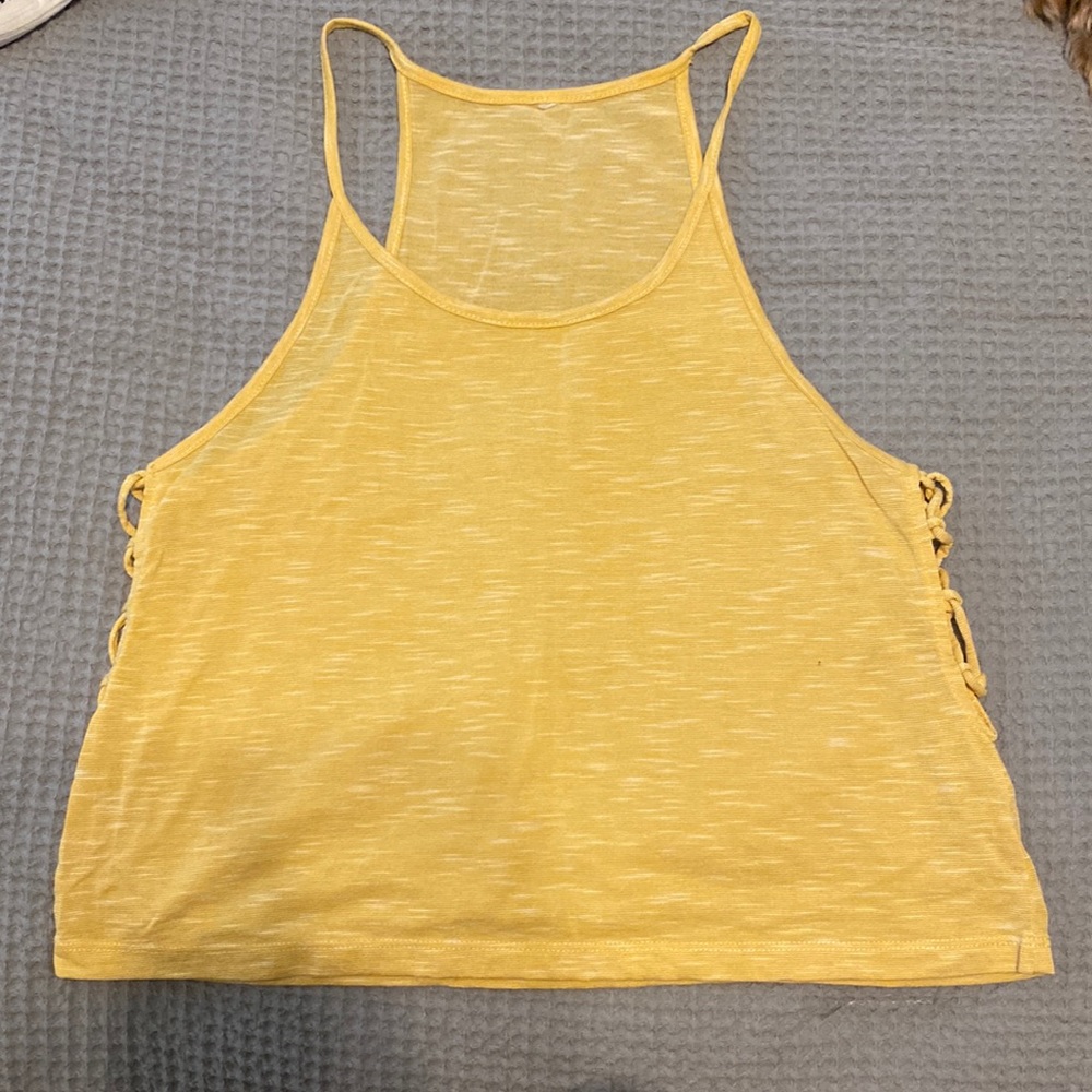 Yellow crop top tank